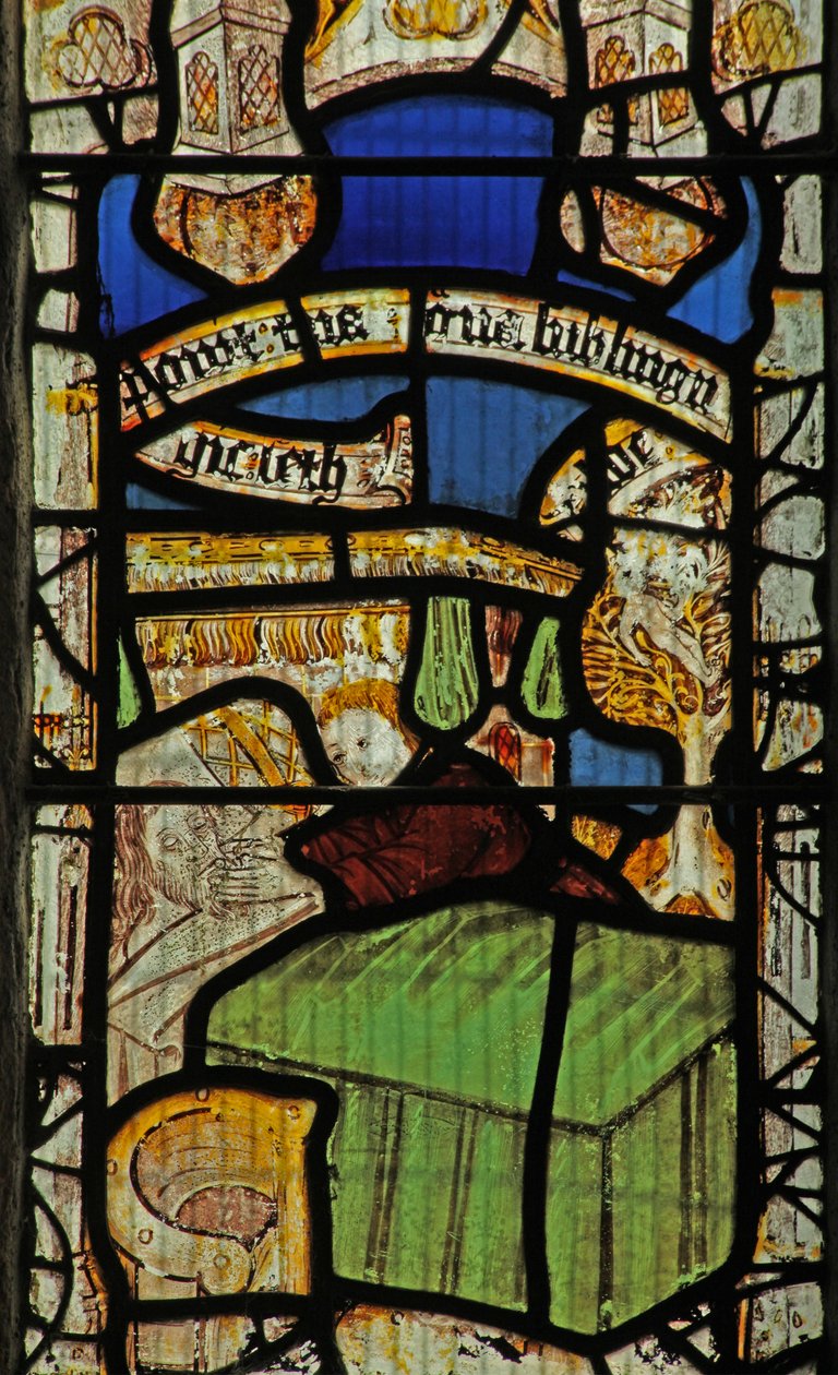 Fenster Nr. 1 zeigt den Tod Adams von English School