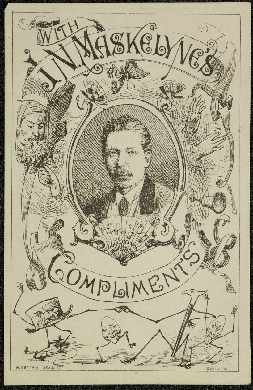 Mit den Komplimenten von J. N. Maskelyne, ca. 1875 (Gravur) von English School