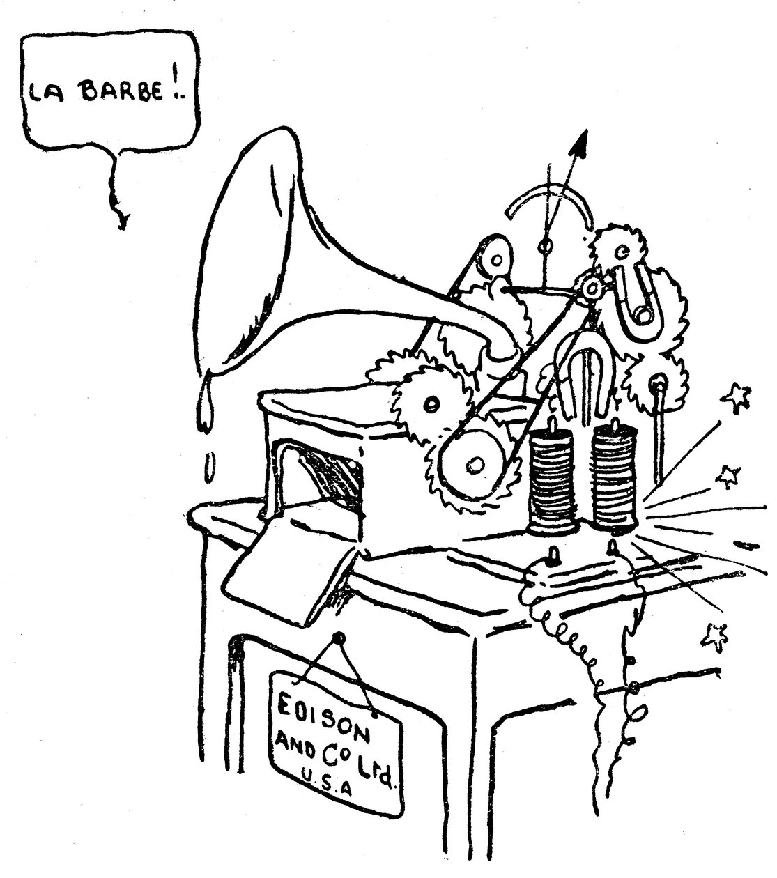 Edison-Phonograph-Karikatur von Enzo Manfredini