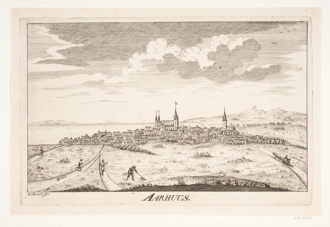 Prospekt von Århus von Erasmus Sigismund Resch