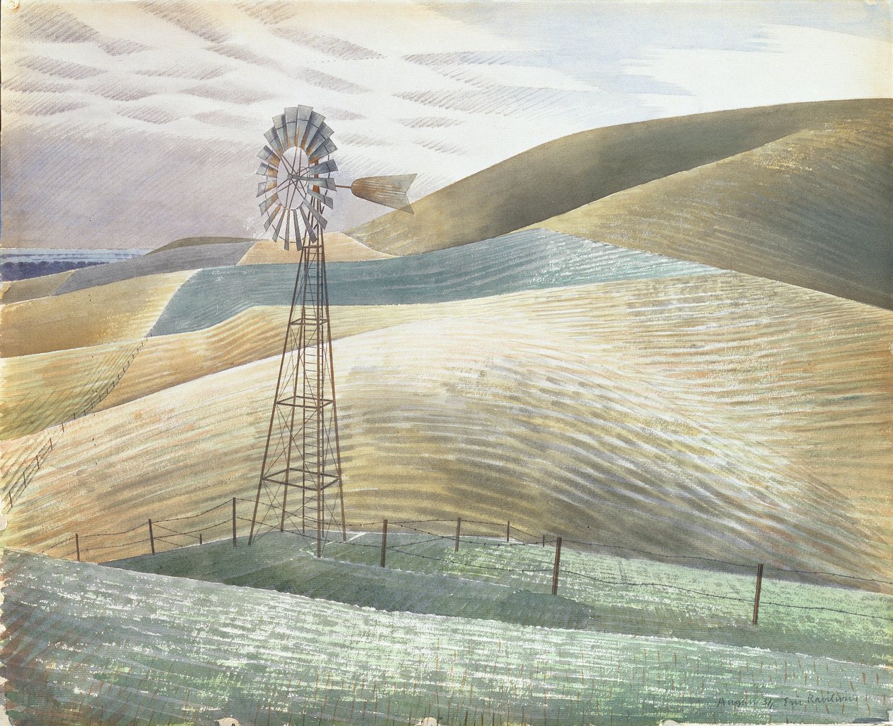 Windmühle, 1934 von Eric Ravilious