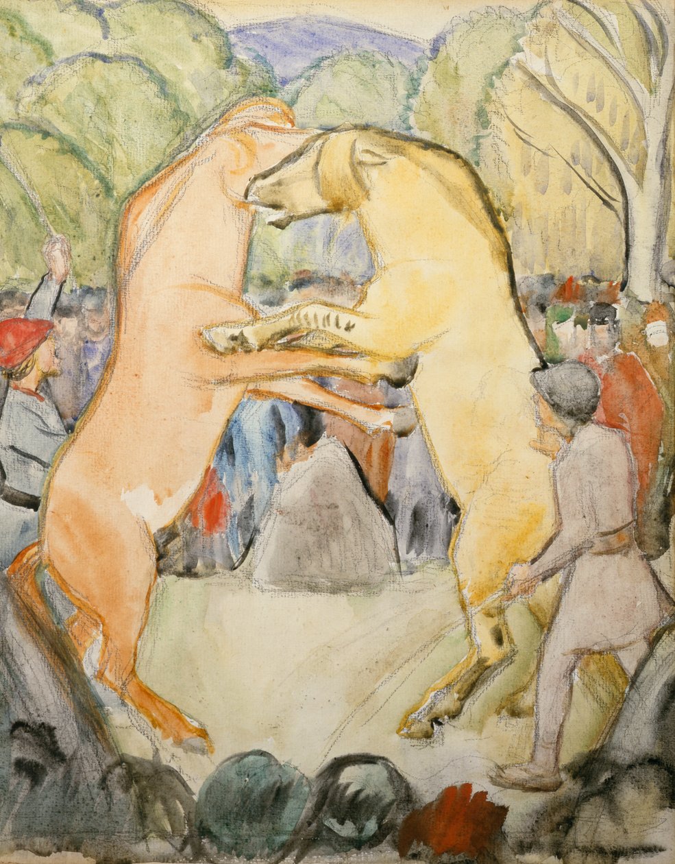Pferdekampf von Erik Theodor Werenskiold