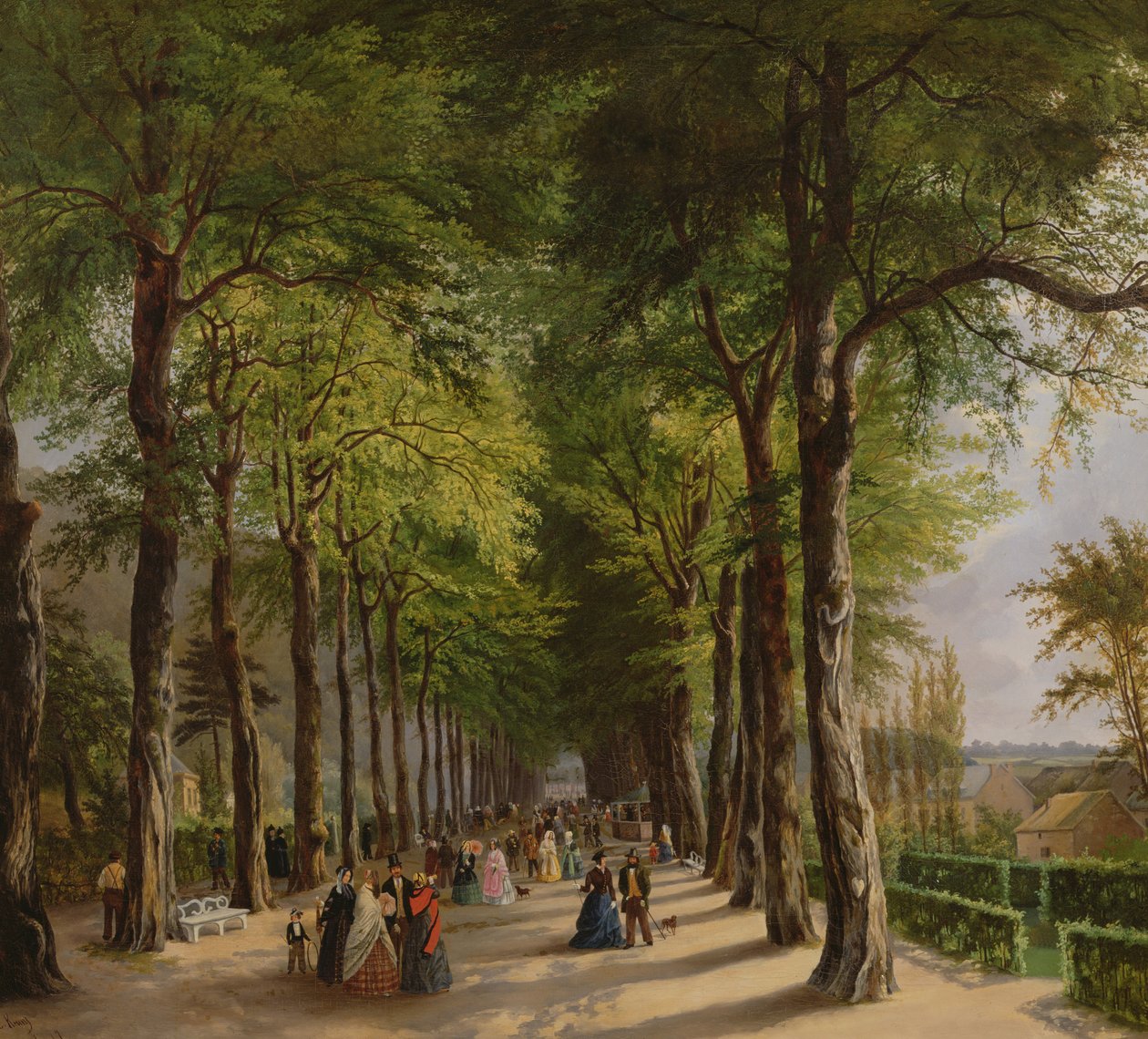Die Promenade in Spa, Belgien, 1847 von Ernest Krins