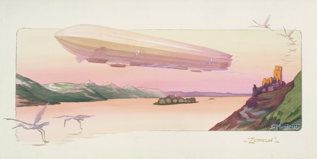 Zeppelin, veröffentlicht in Paris, 1914 von Ernest Montaut