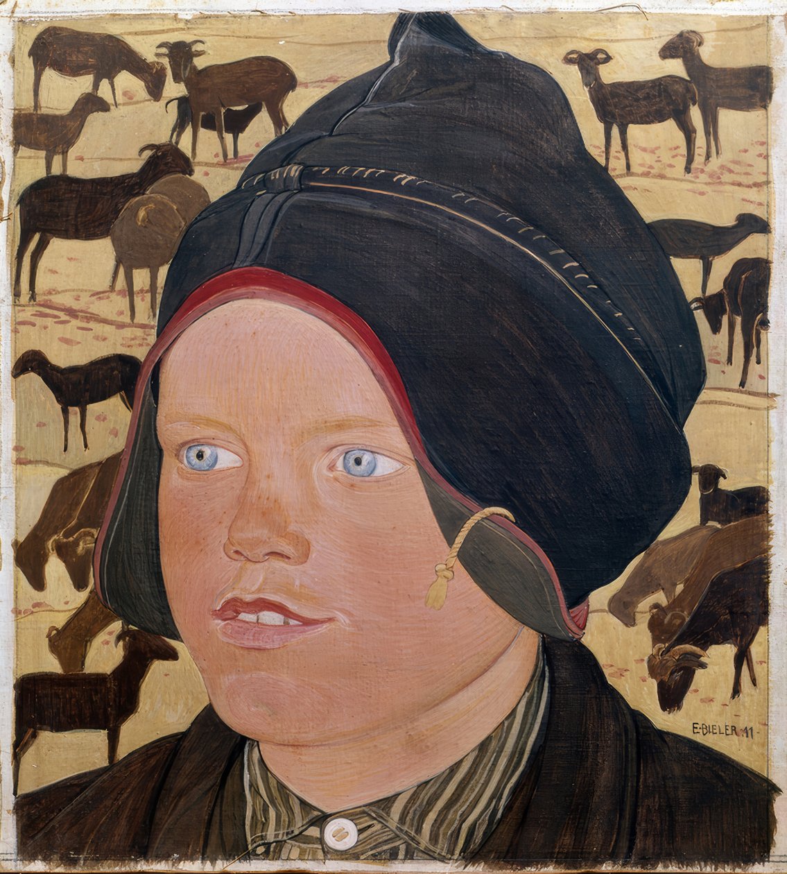 Das Mädchen mit den Schafen von Ernest Bieler