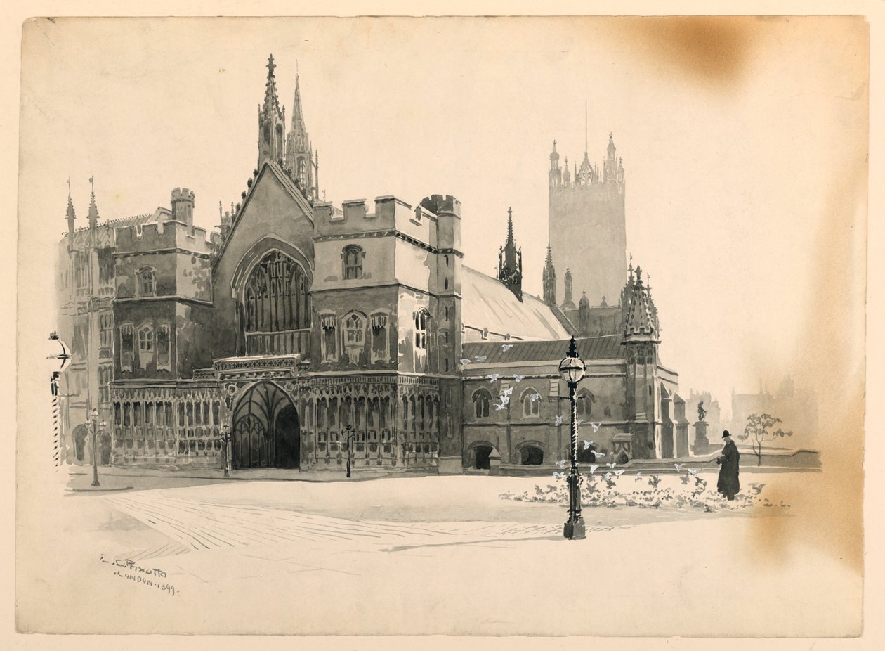 Außenansicht der Westminster Hall von Ernest Clifford Peixotto