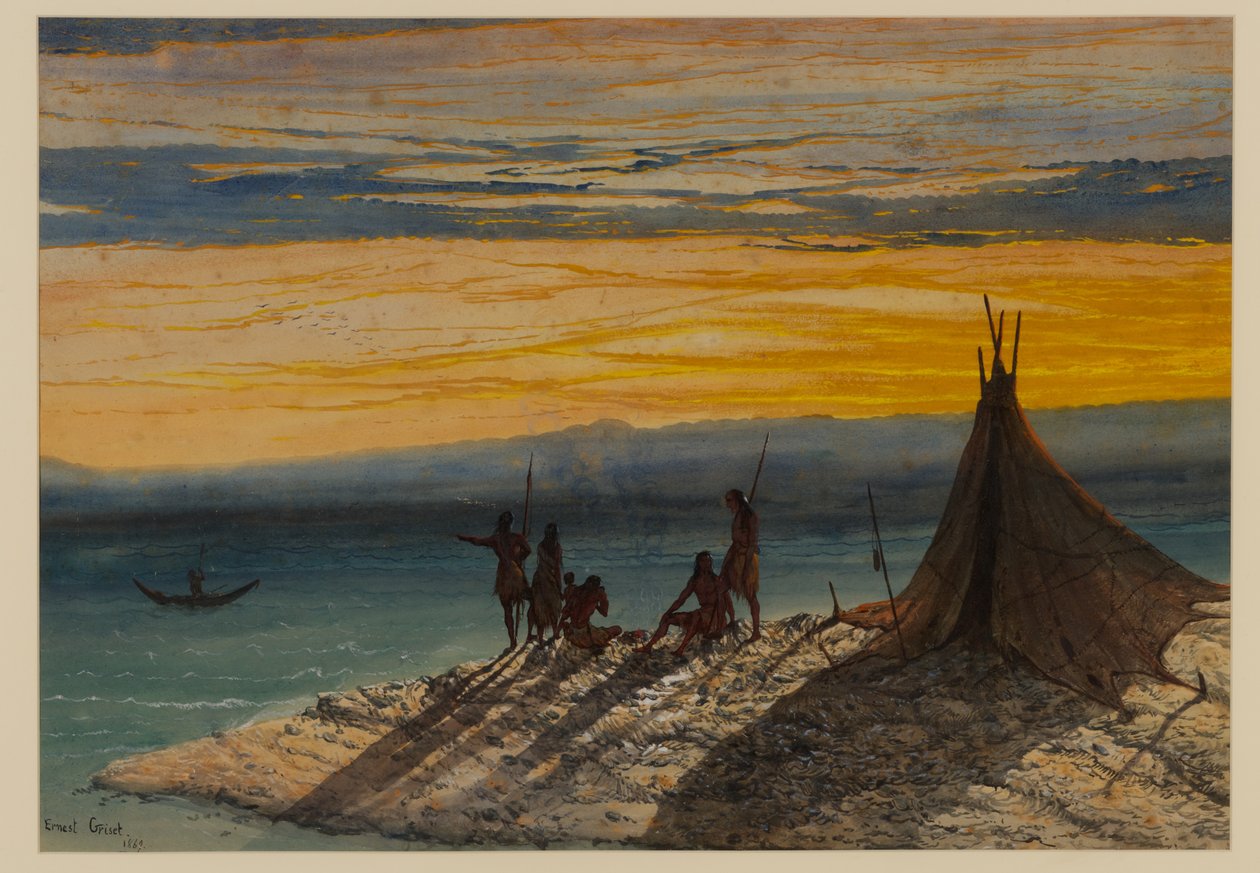Prähistorische Landschaft, 1869 von Ernest Henry Griset