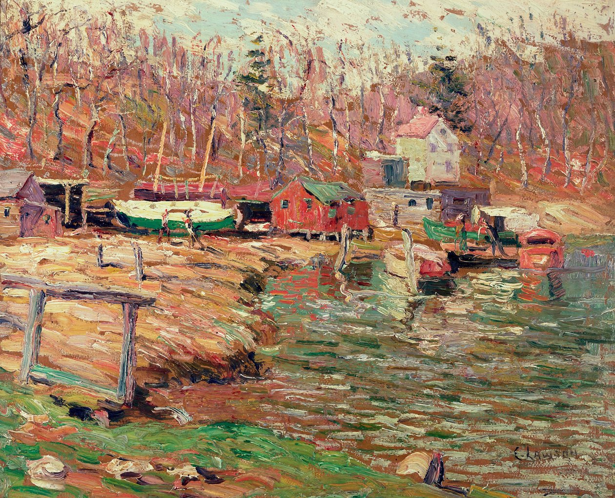 Harlem River Szene von Ernest Lawson
