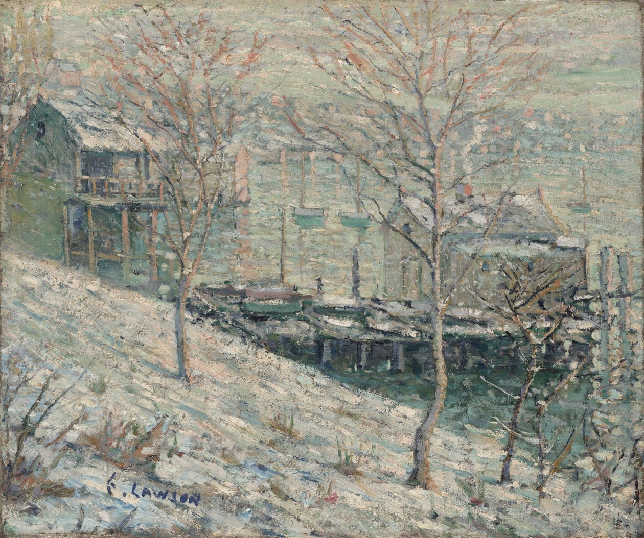 Harlem River Winterlandschaft, ca. 1910 von Ernest Lawson