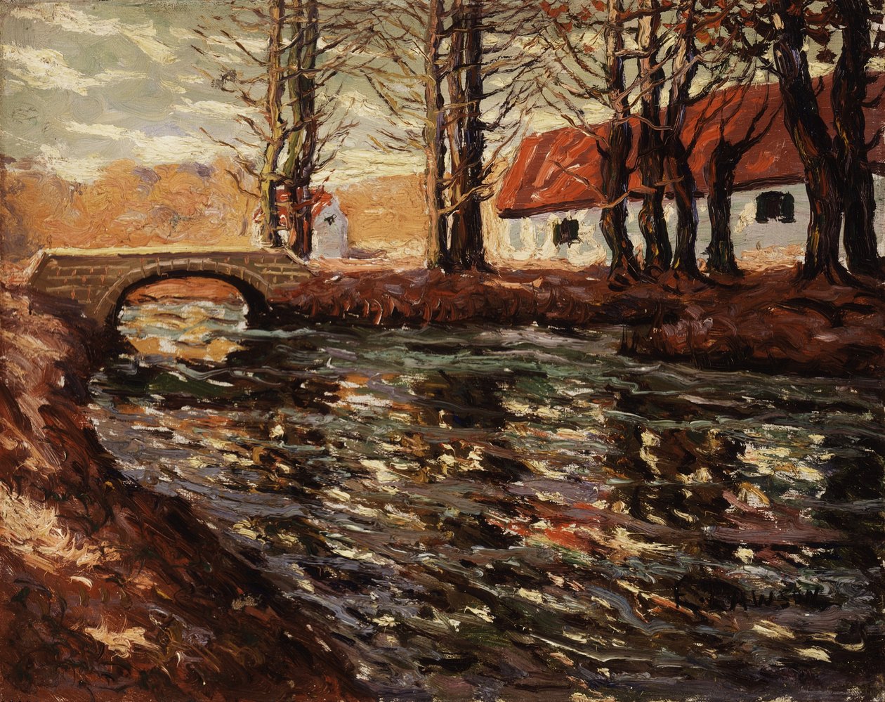 Flusslandschaft, ca. 1920 von Ernest Lawson