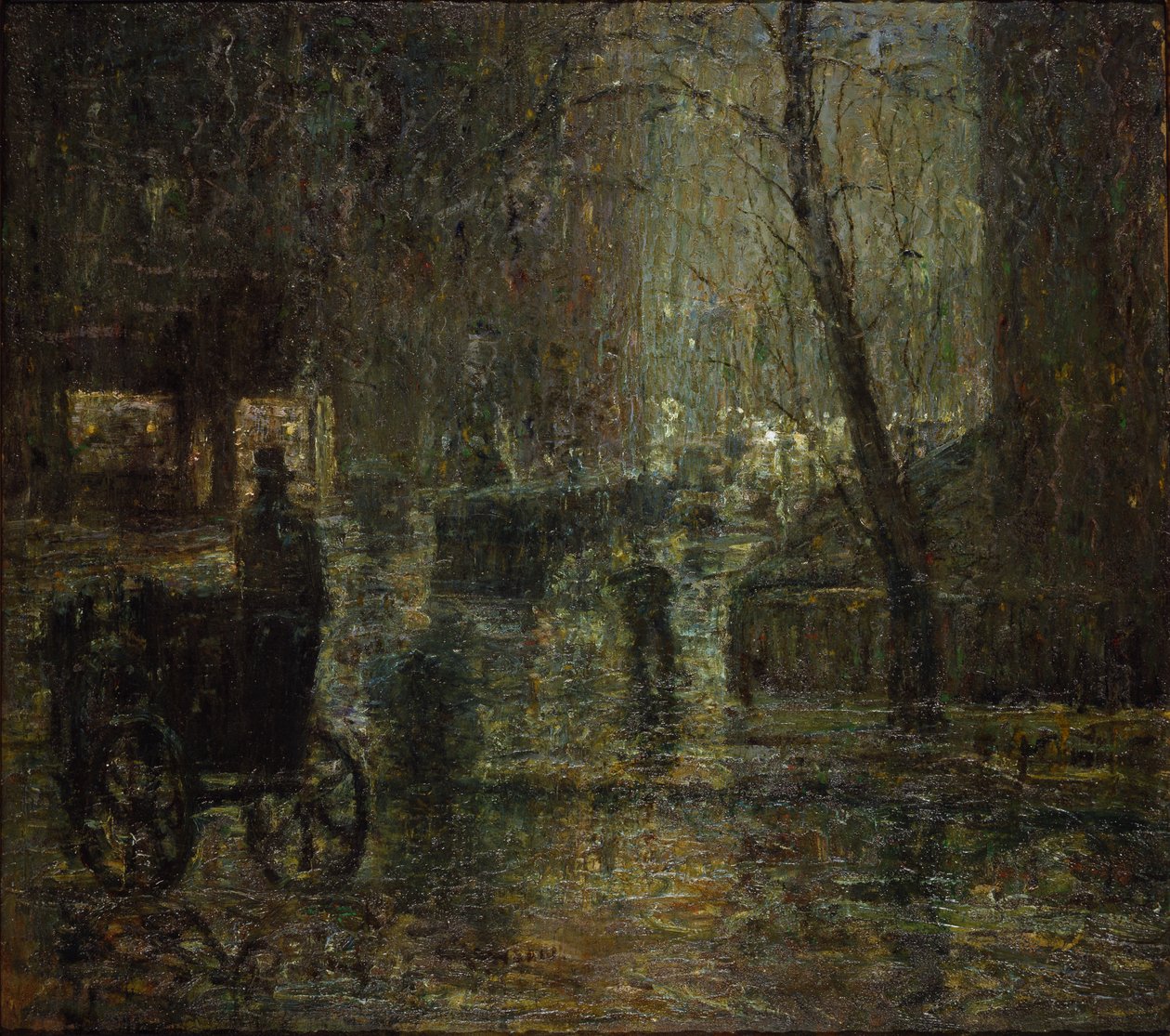 Nasse Nacht, Gramercy Park (Nach dem Regen, Nocturne) von Ernest Lawson