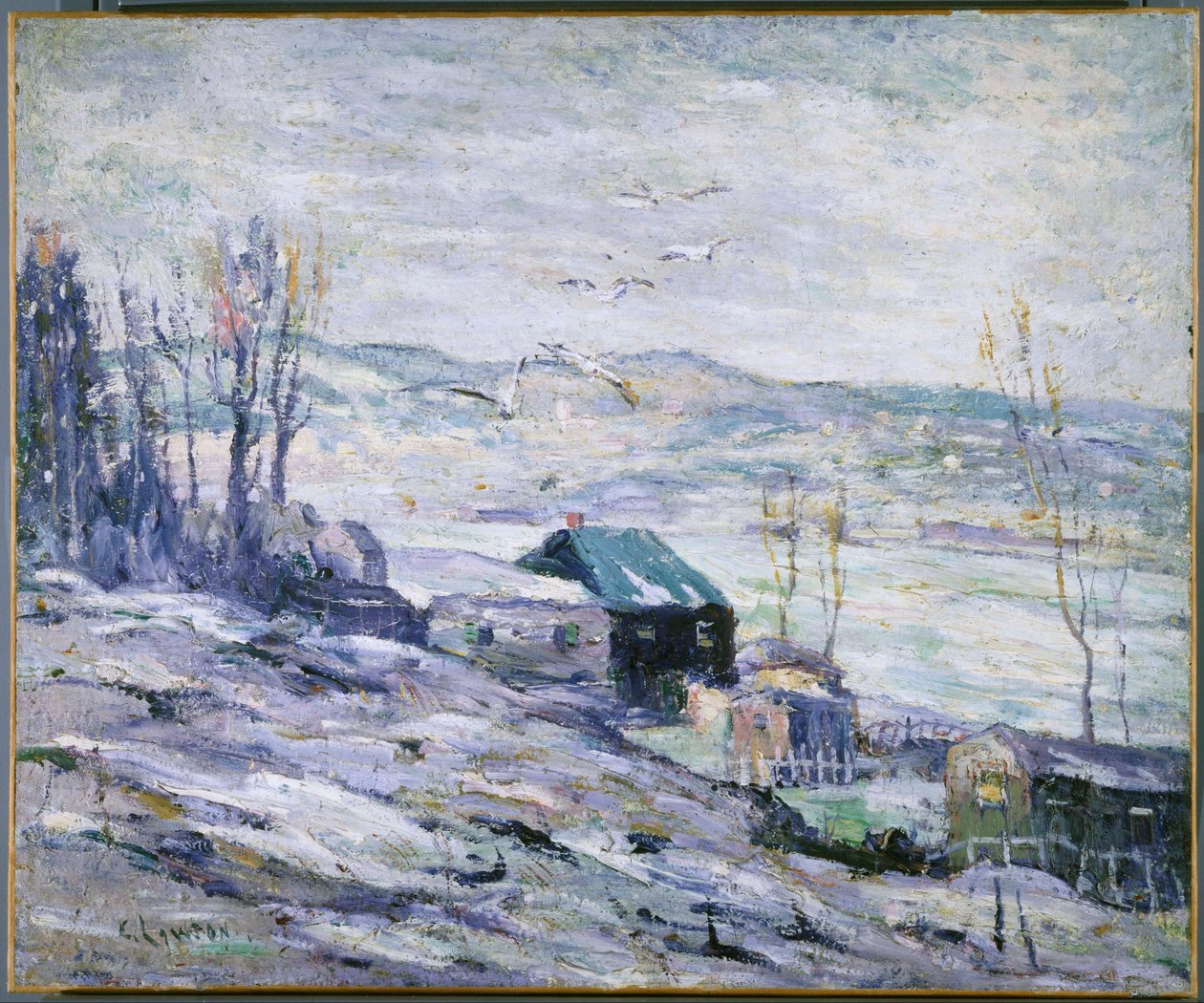 Windiger Tag, Bronx River von Ernest Lawson