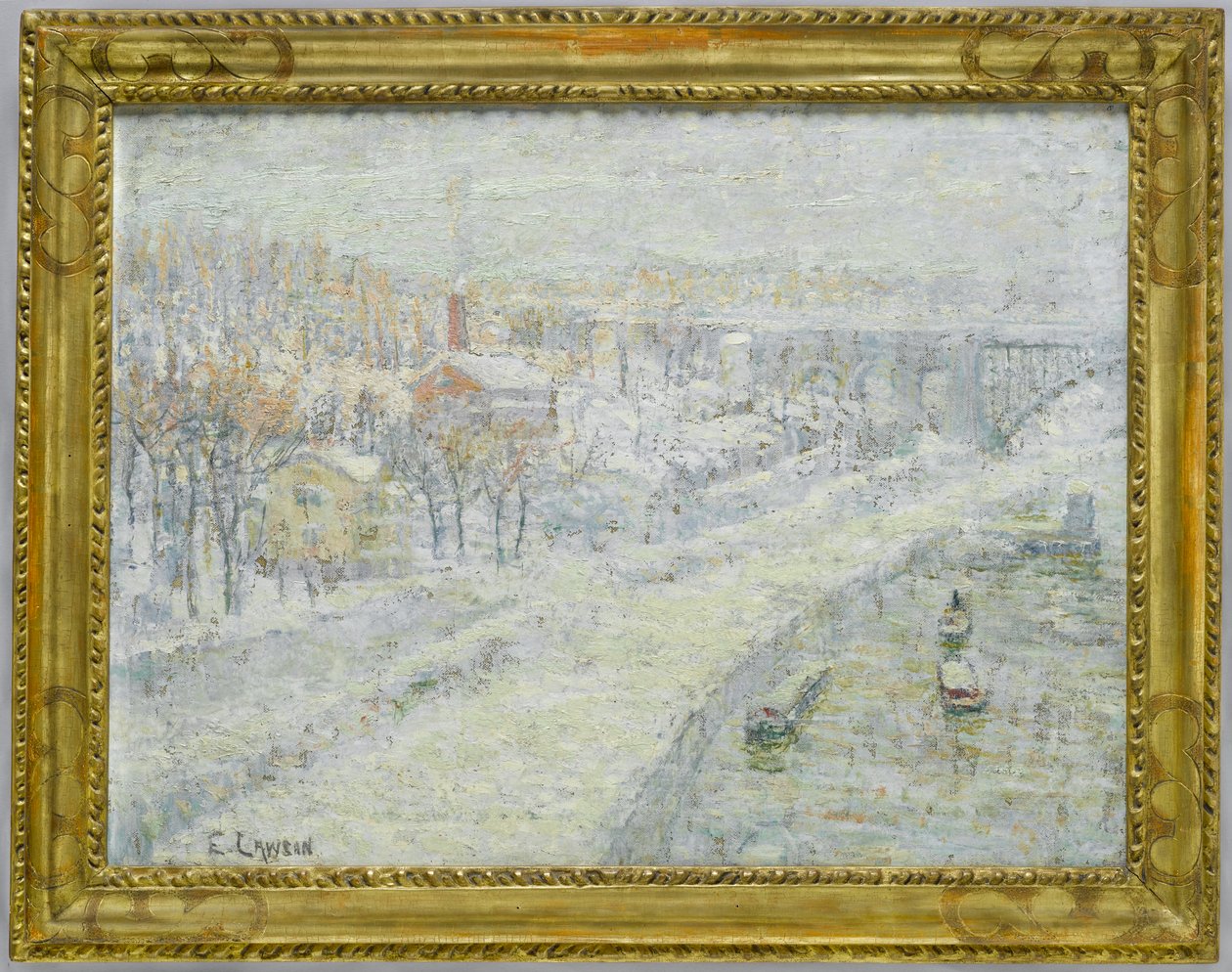 Winterlandschaft - Washington Bridge, c.1907-10 von Ernest Lawson