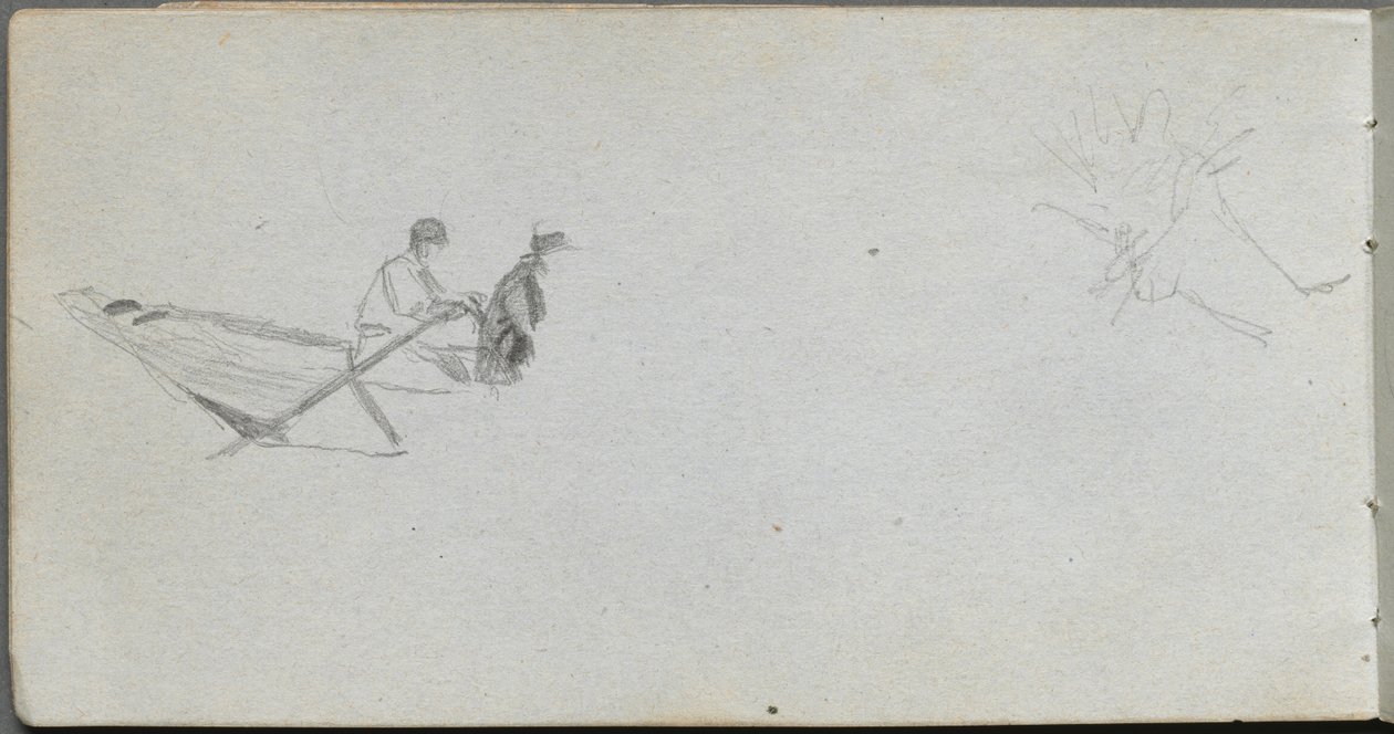 Skizzenbuch, Seite 04: Figuren in einem Boot von Ernest Meissonier