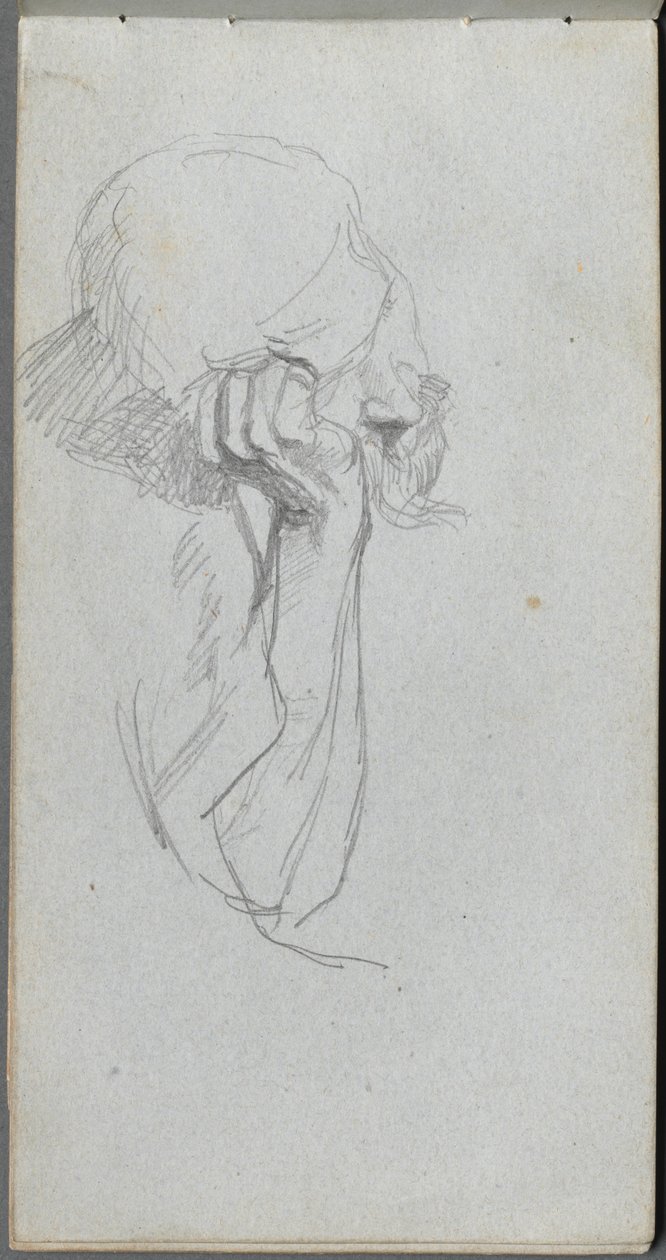 Skizzenbuch, Seite 16: Melancholische Figur von Ernest Meissonier