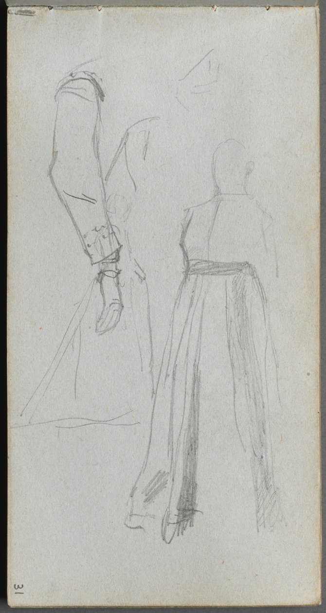 Skizzenbuch, Seite 31: Figurenstudie von Jean Louis Ernest Meissonier
