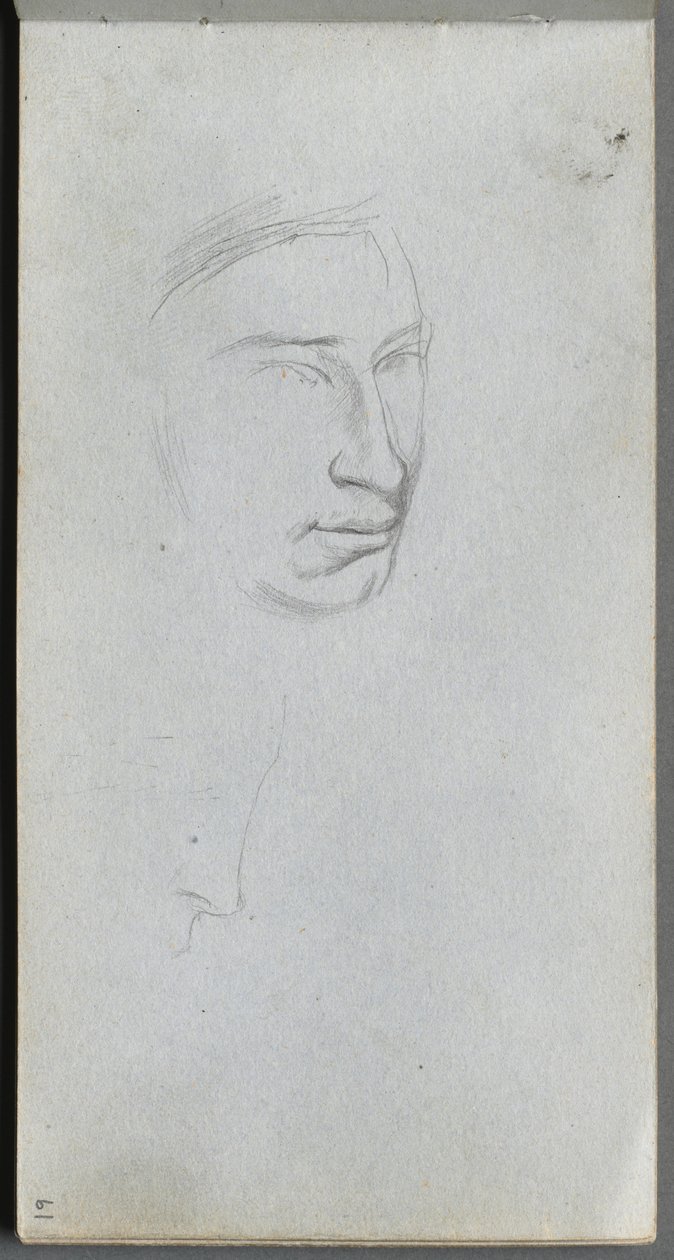 Skizzenbuch, Seite 61: Gesicht, 3/4 Profilansicht von Ernest Meissonier