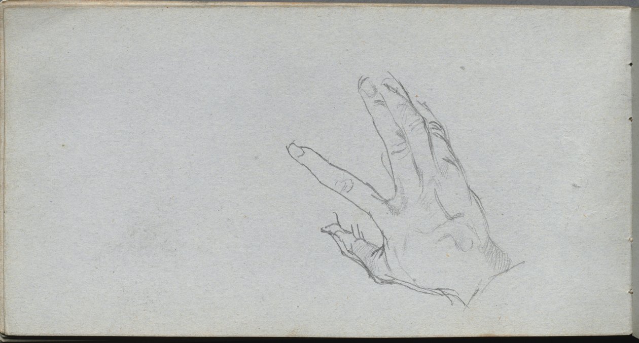 Skizzenbuch, Seite 68: Studie einer Hand von Ernest Meissonier