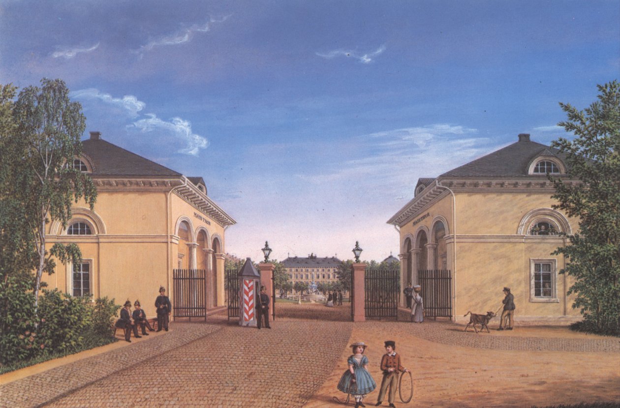 Darmstadt, Frankfurter Tor mit Blick zum Mathildenplatz von Ernst August Schnittspahn