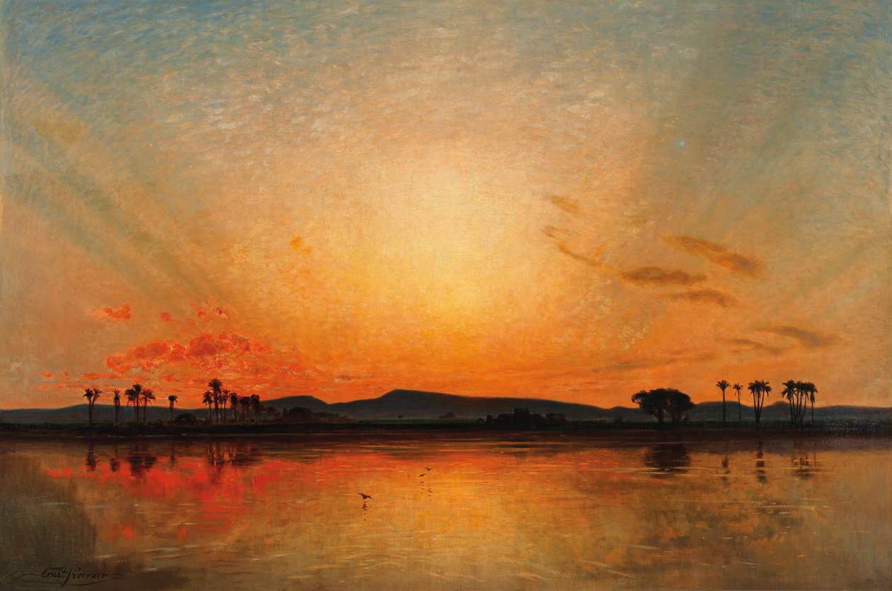 Nachglühen am ägyptischen Abendhimmel von Ernst Koerner