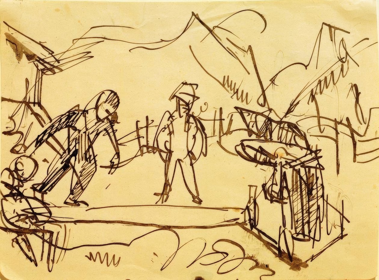 Kegelbahn auf der Stafelalp von Ernst Ludwig Kirchner
