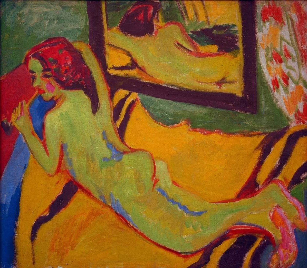 Liegender Akt vor Spiegel von Ernst Ludwig Kirchner