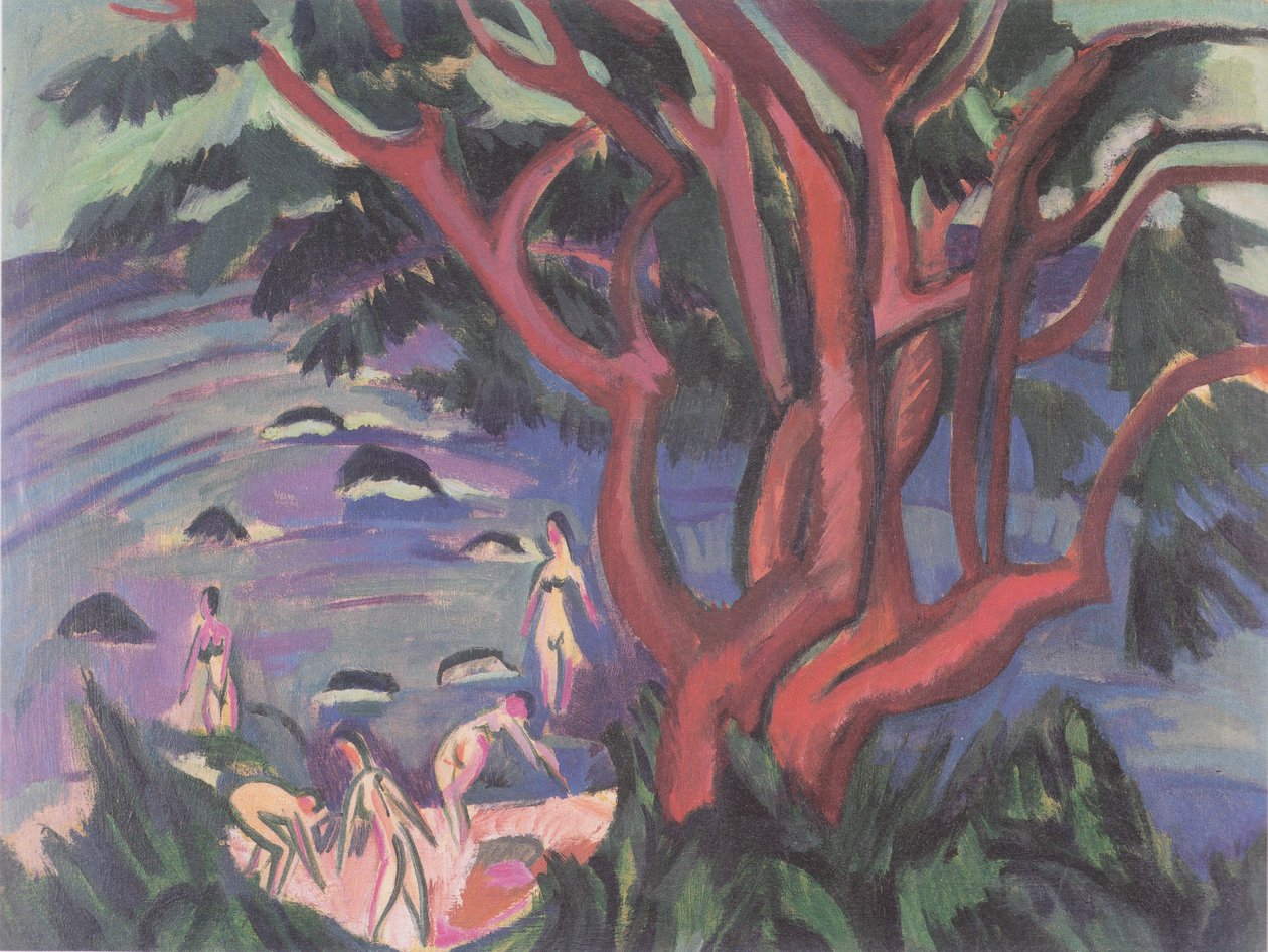 Roter Baum am Strand von Ernst Ludwig Kirchner