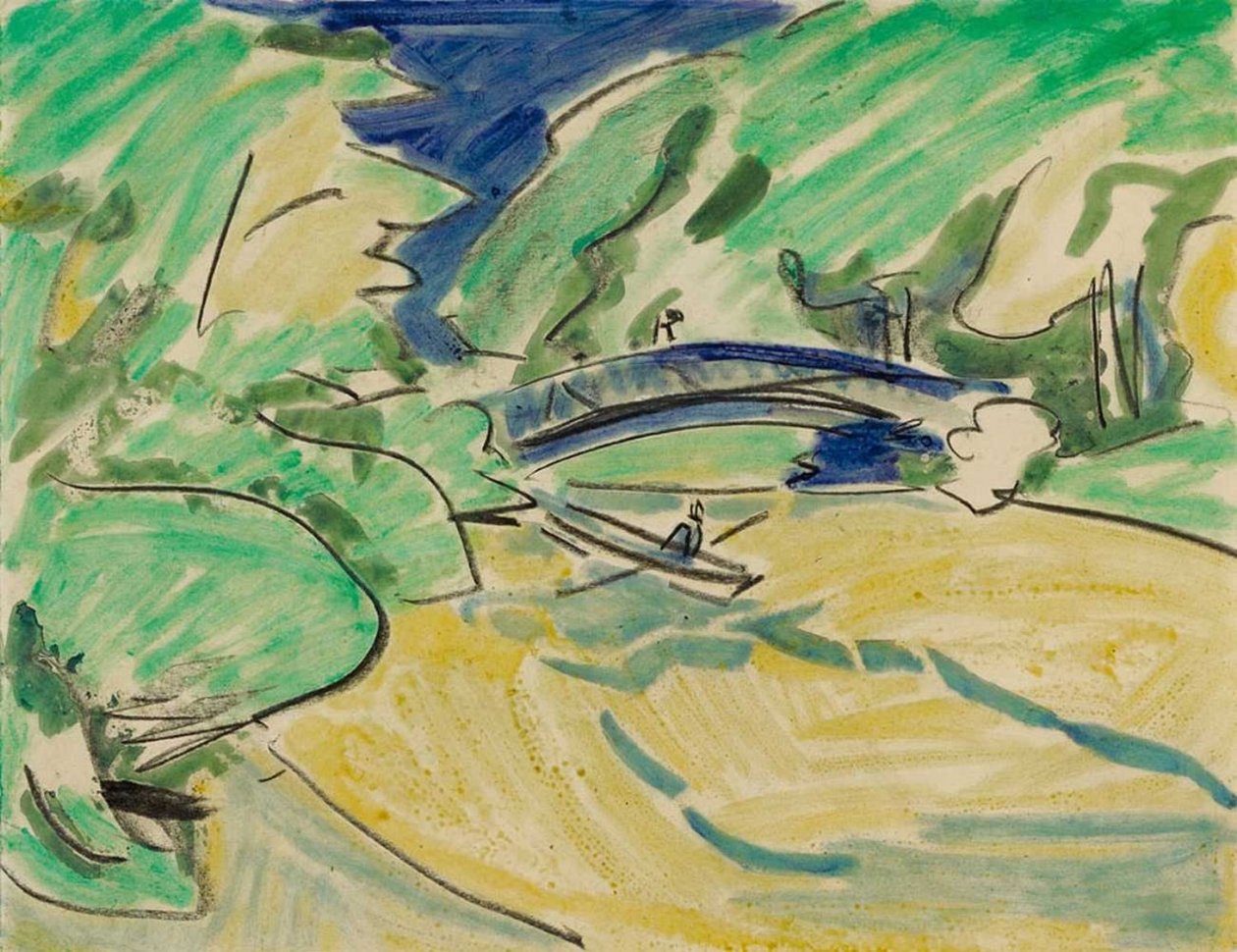 Ruderboot unter der Brücke von Ernst Ludwig Kirchner