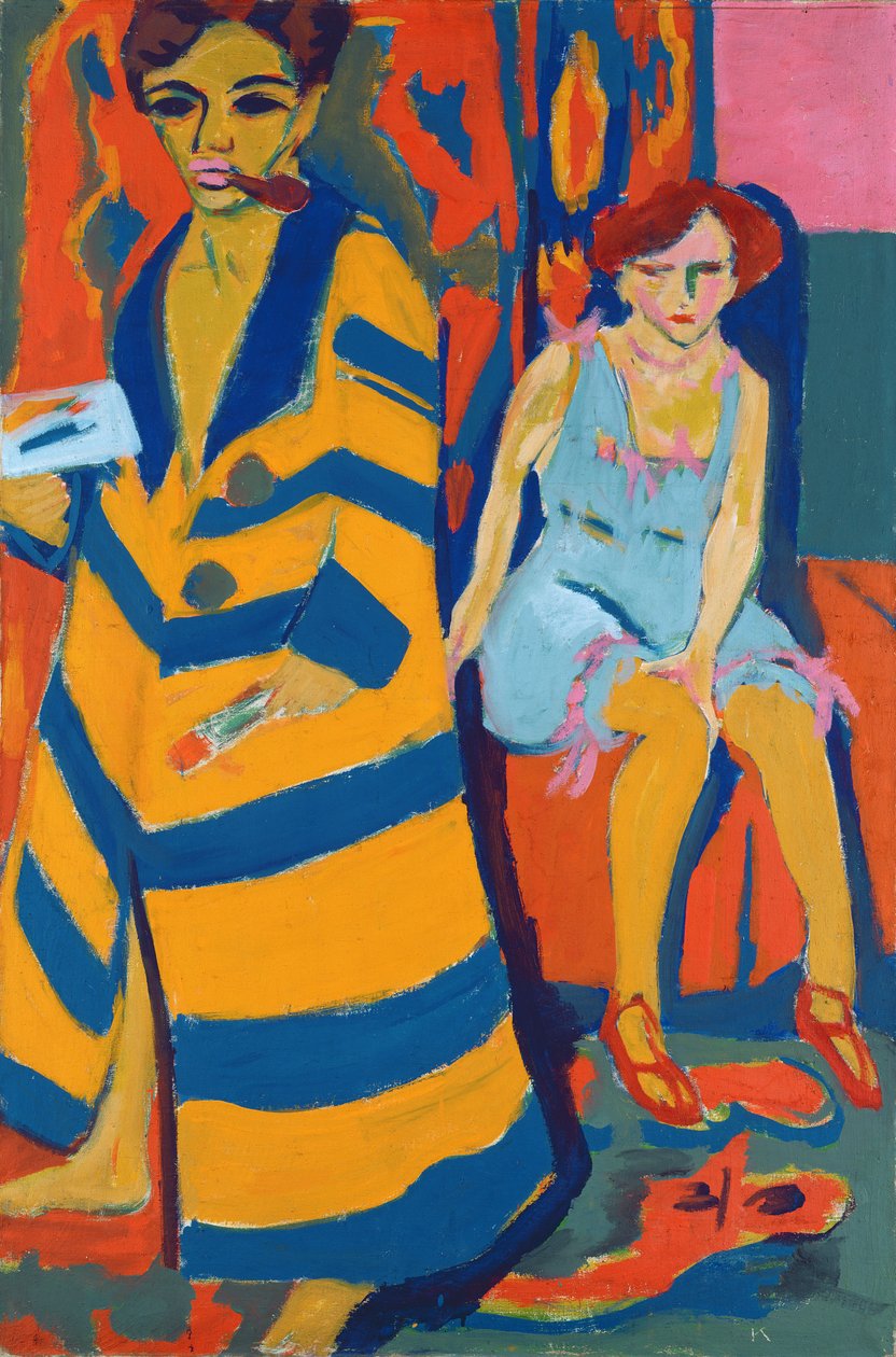 Selbstporträt mit einem Modell, 1907 von Ernst Ludwig Kirchner