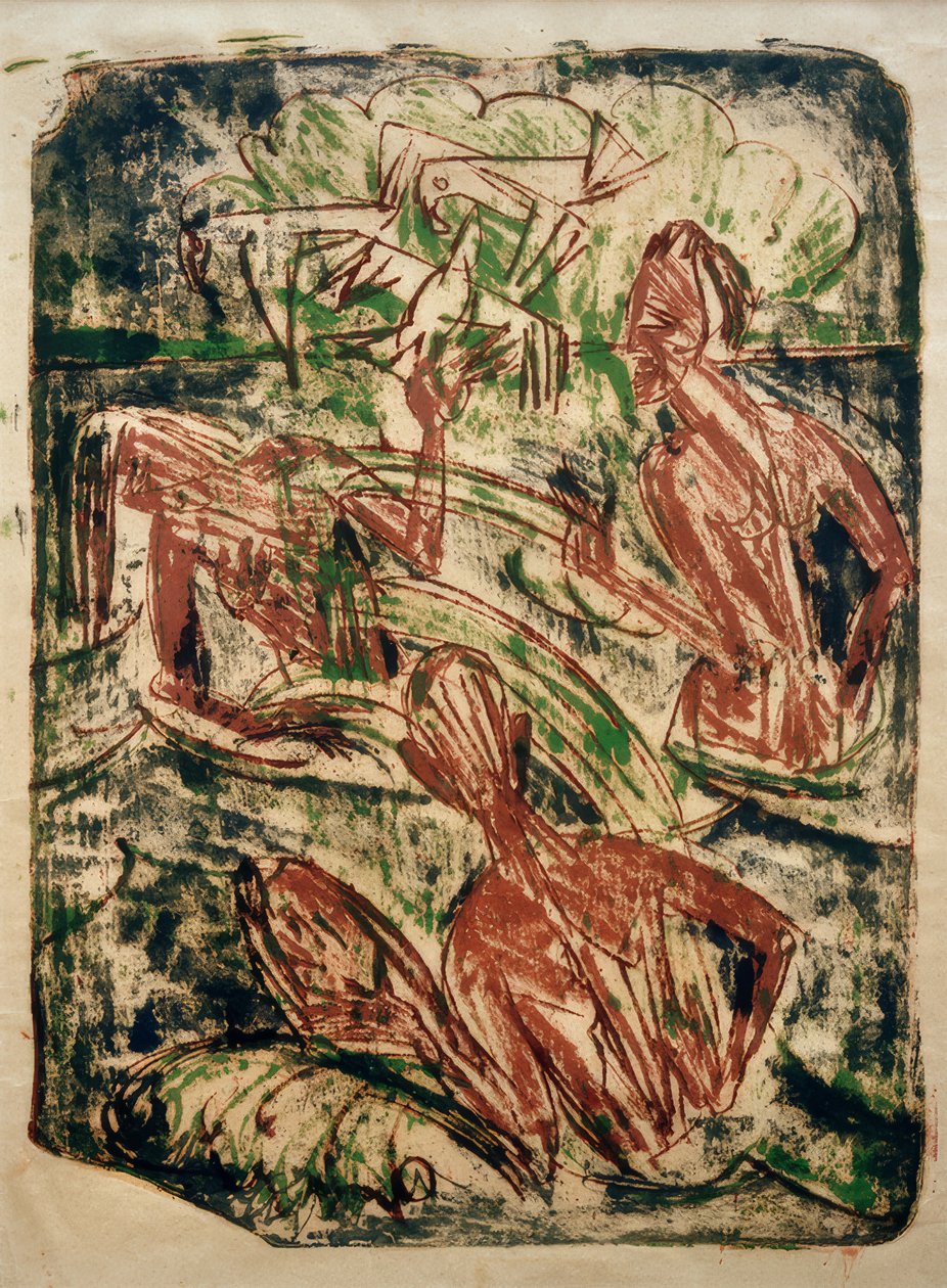 Spritzende Badende von Ernst Ludwig Kirchner