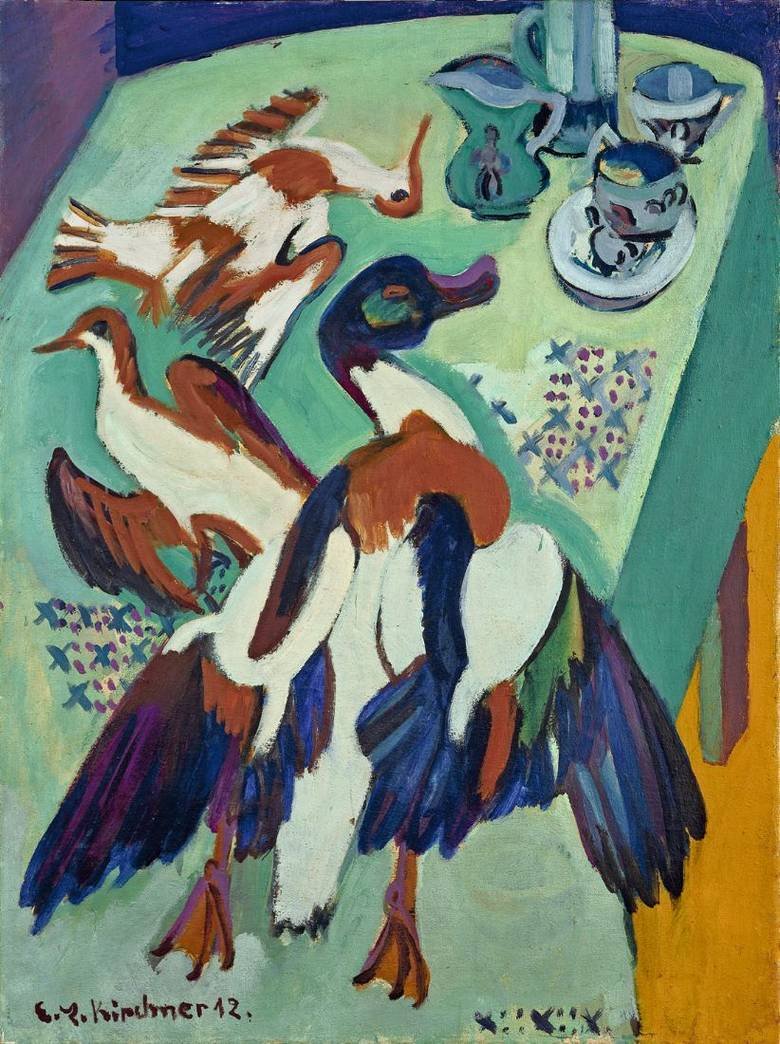 Stilleben mit Ente und Schnepfen von Ernst Ludwig Kirchner