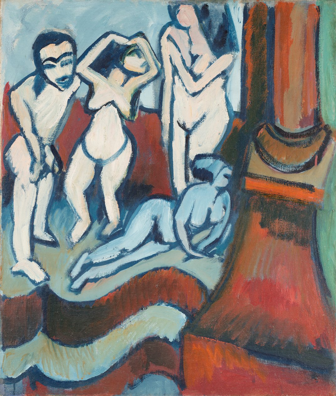 Vier Holzplastiken von Ernst Ludwig Kirchner