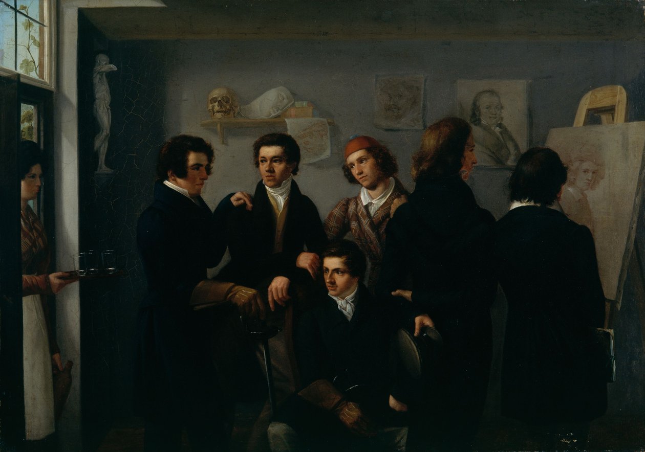 Porträtgruppe junger Künstler von Ernst Hampe