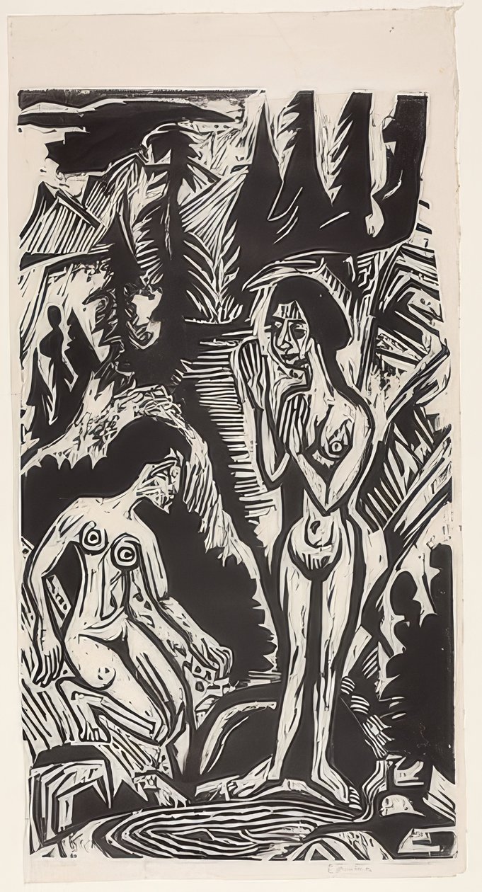 Badende in Felsen von Ernst Ludwig Kirchner