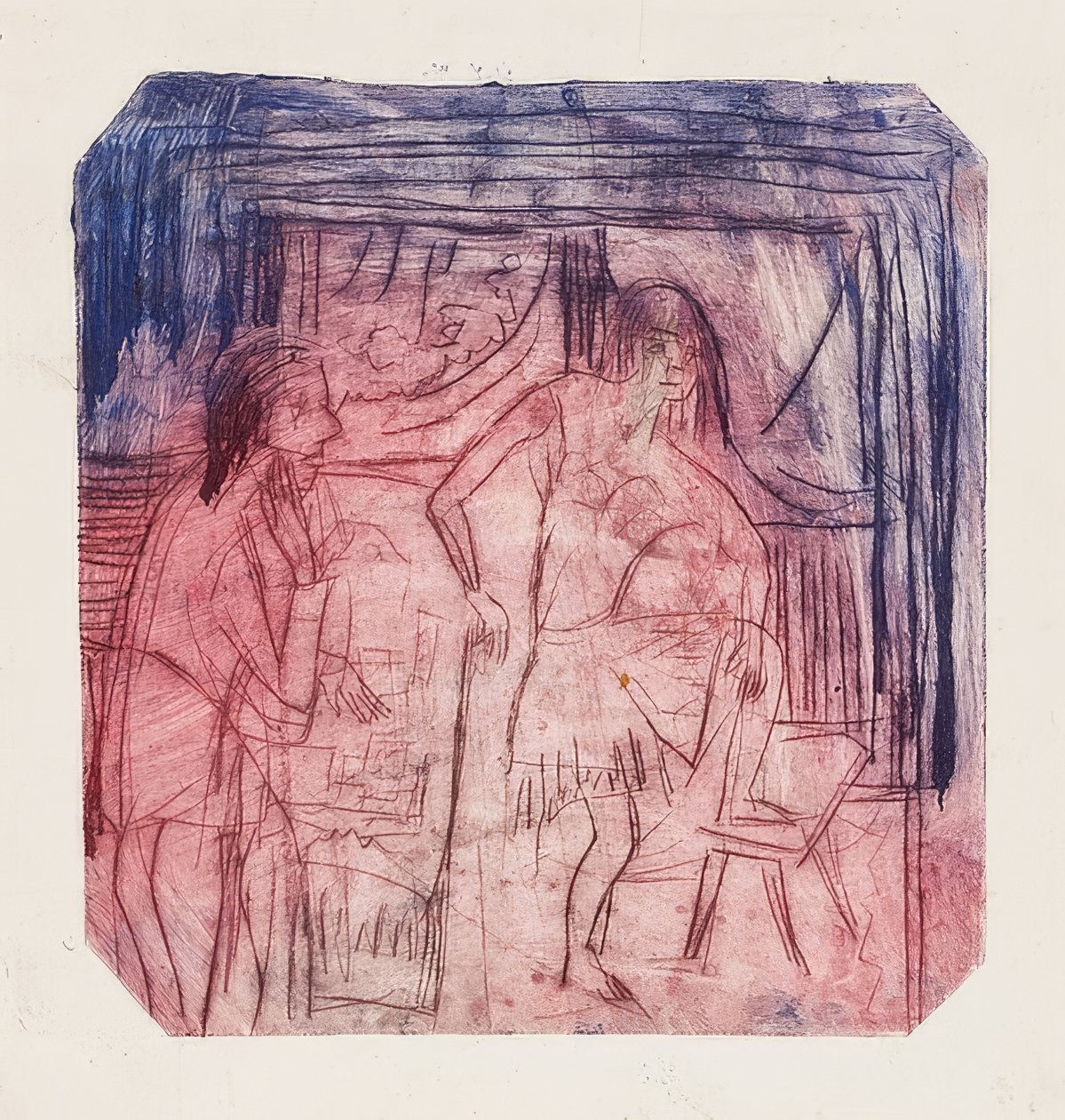 Szene im Zimmer von Ernst Ludwig Kirchner