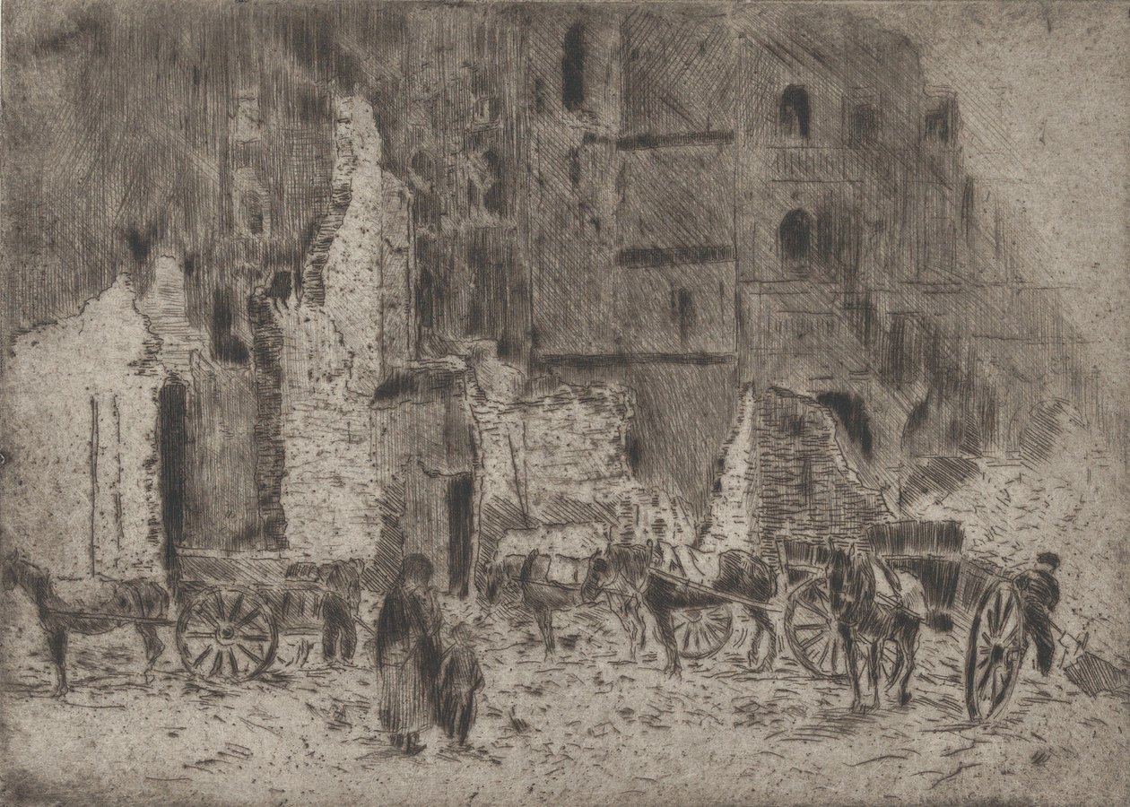 Lille: Ruine, 1916 von Ernst Oppler