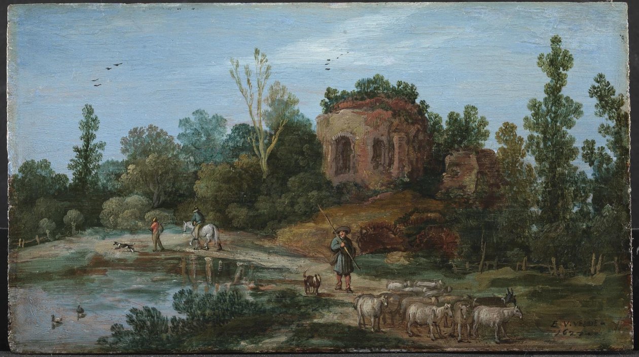 Landschaft mit einer Ruine von Esaias van de Velde