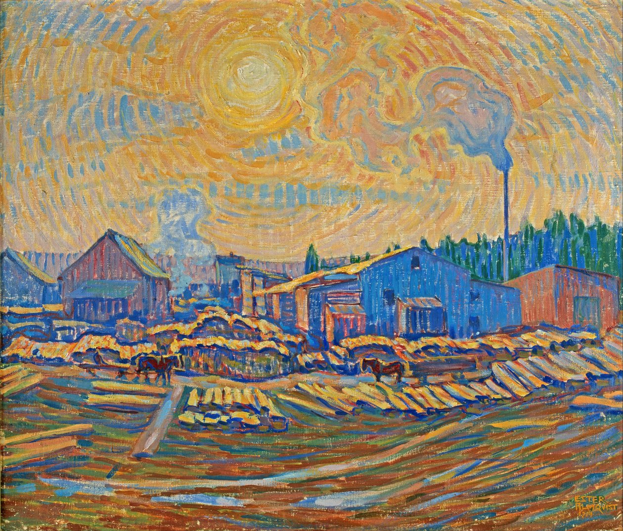 Das Sägewerk, Dezembersonne von Ester Almqvist