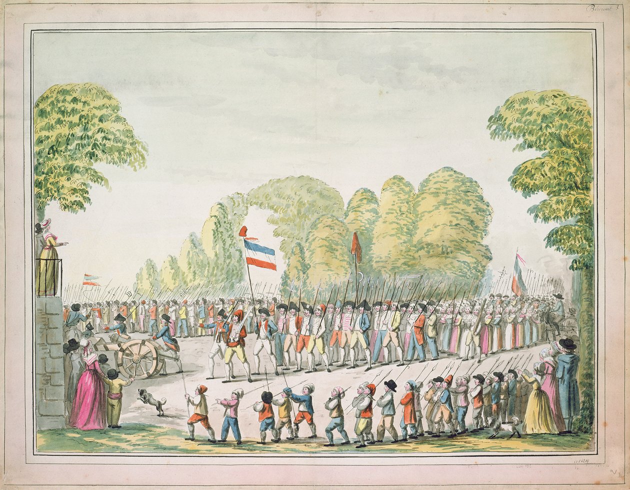 Revolutionäre Prozession, ca. 1789 von Etienne Bericourt