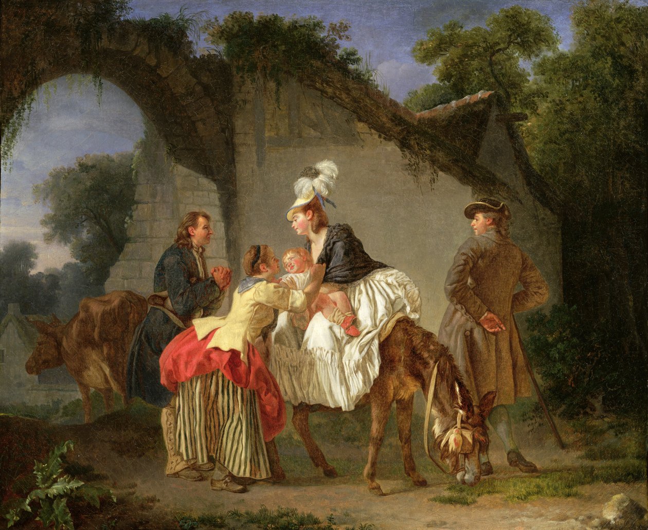 Abschied von der Amme, 1776-77 von Etienne Aubry