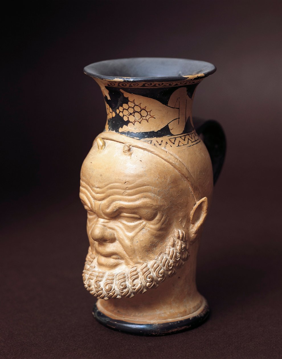 Etruskische Zivilisation, Vase mit dem Gesicht des Silenus von Etruscan