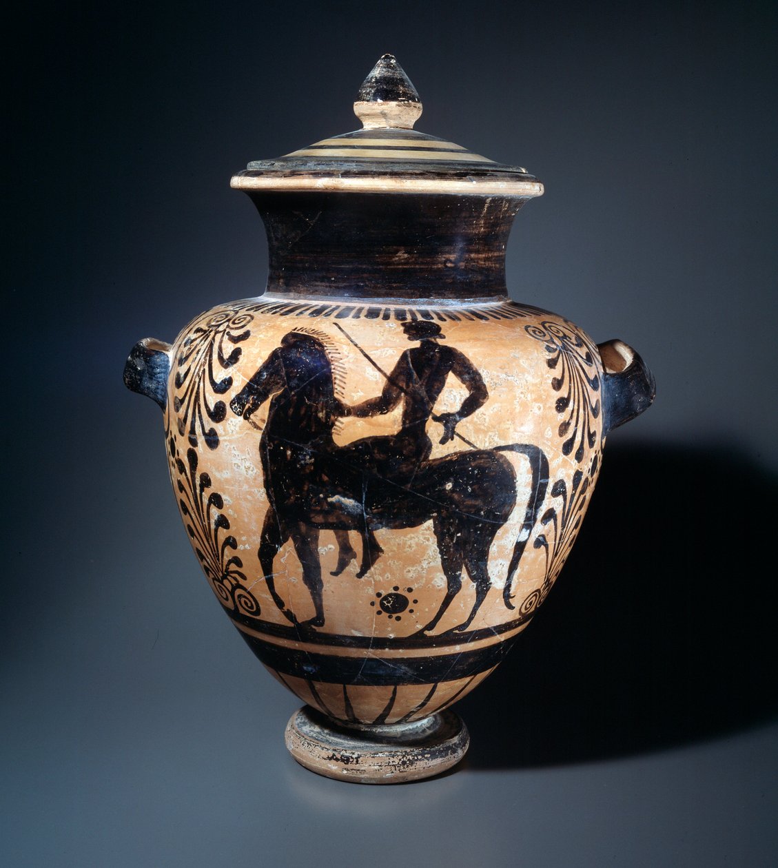 Terrakotta-Stamnos, einen Reiter darstellend, 500-490 v. Chr. von Etruscan