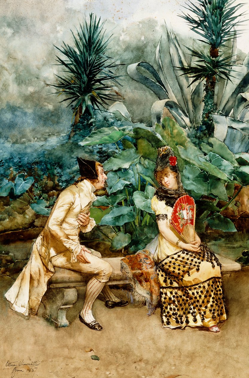 Eine Liebeserklärung, 1887 von Ettore Simonetti