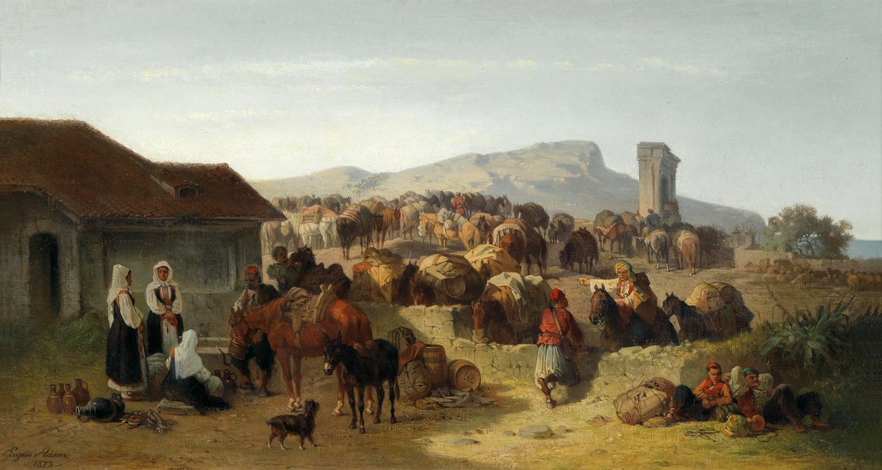 Rast der Kaufleute an der dalmatinischen Küste von Eugen Adam