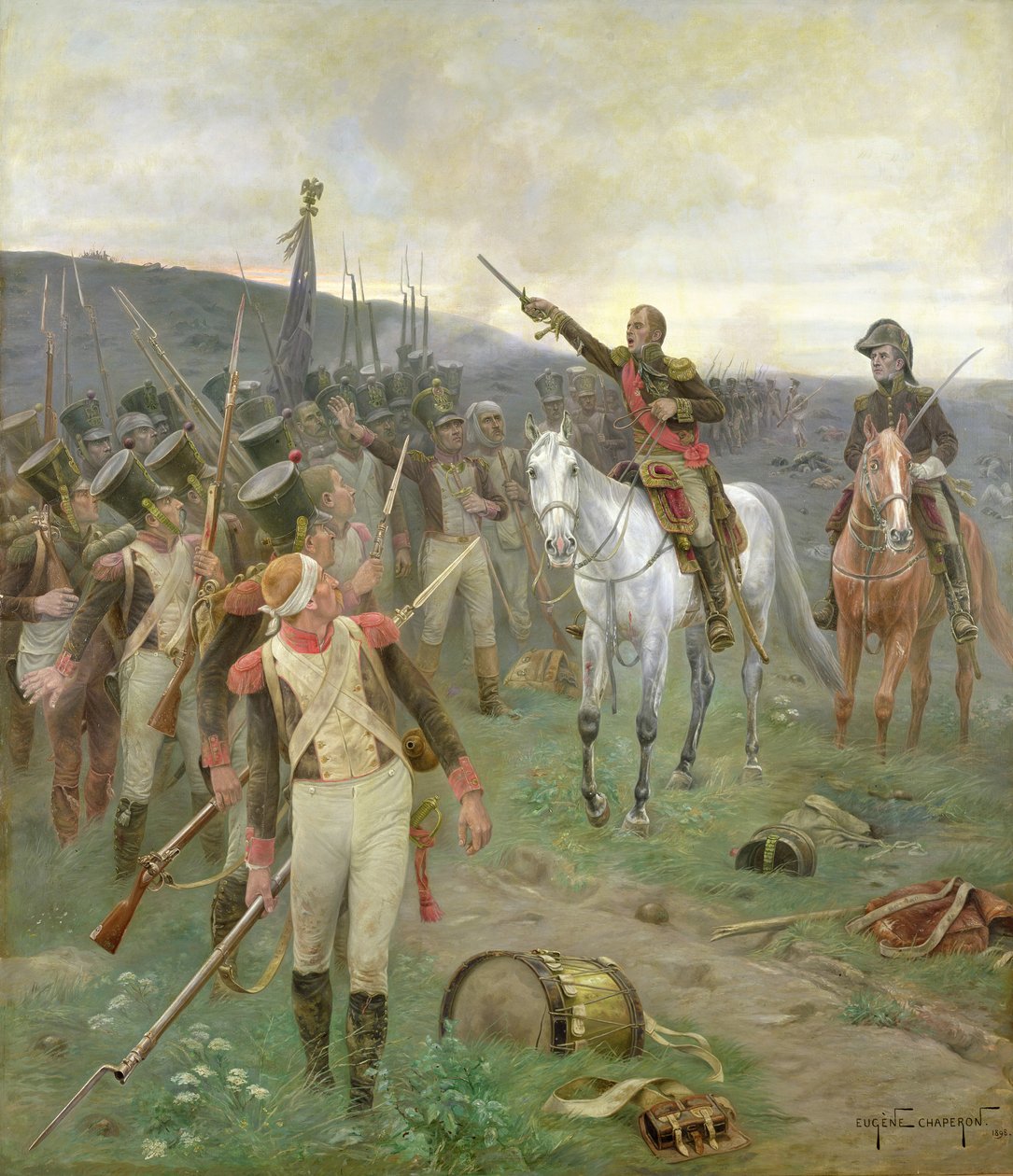 Marschall Ney sammelt die Truppen bei Waterloo, 1898 von Eugene Chaperon