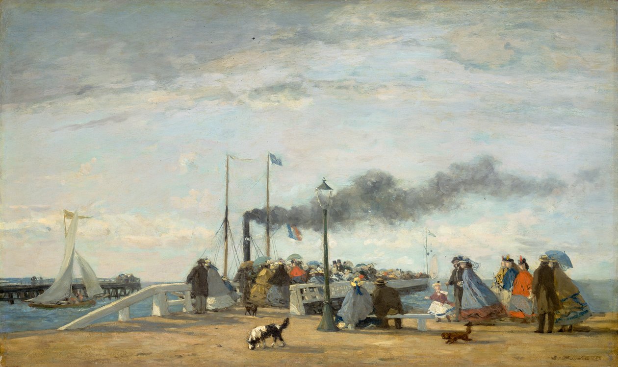 Anlegestelle und Kai in Trouville, 1863 von Eugene Louis Boudin