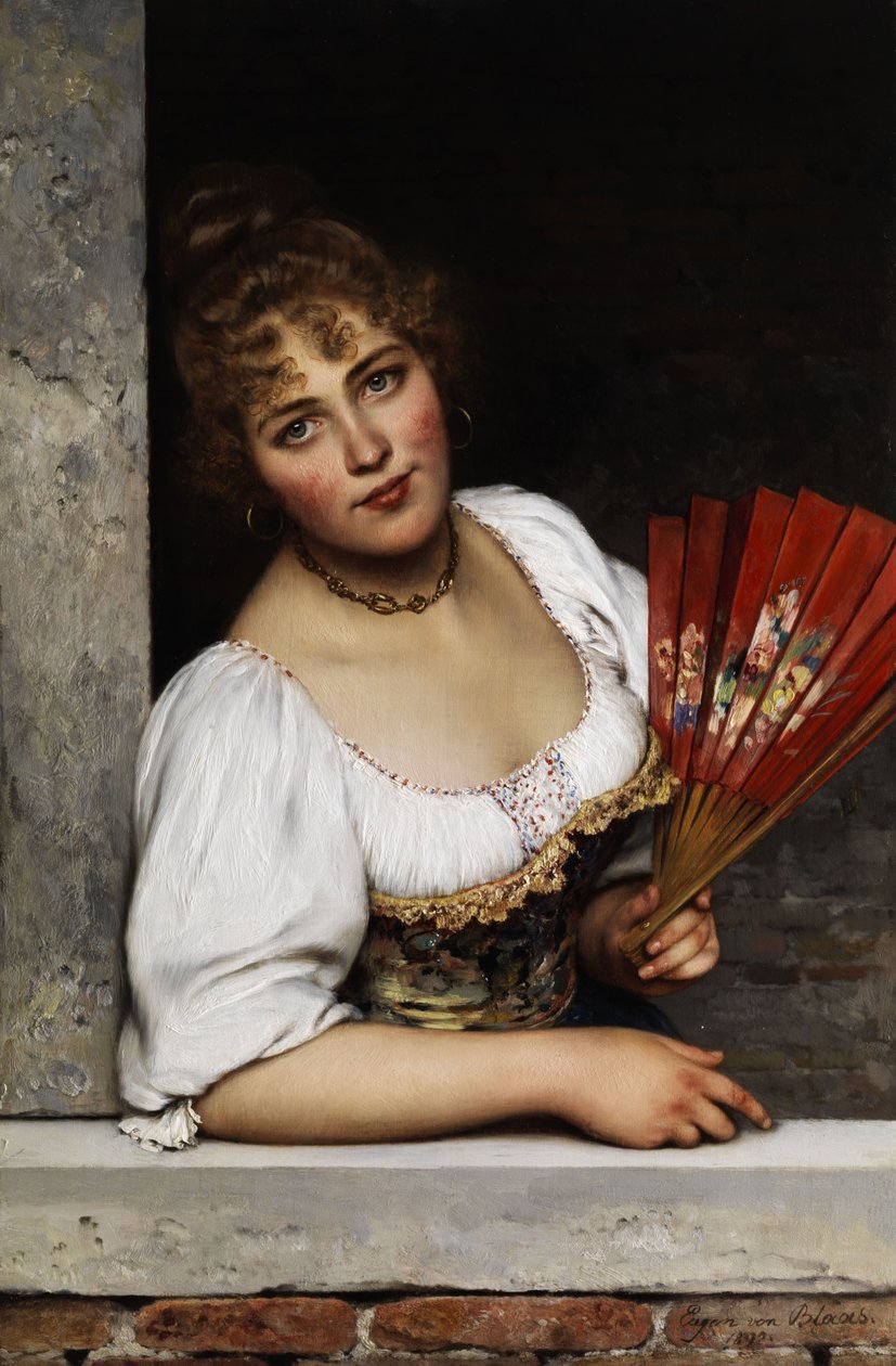 Der rote Fächer von Eugene de Blaas