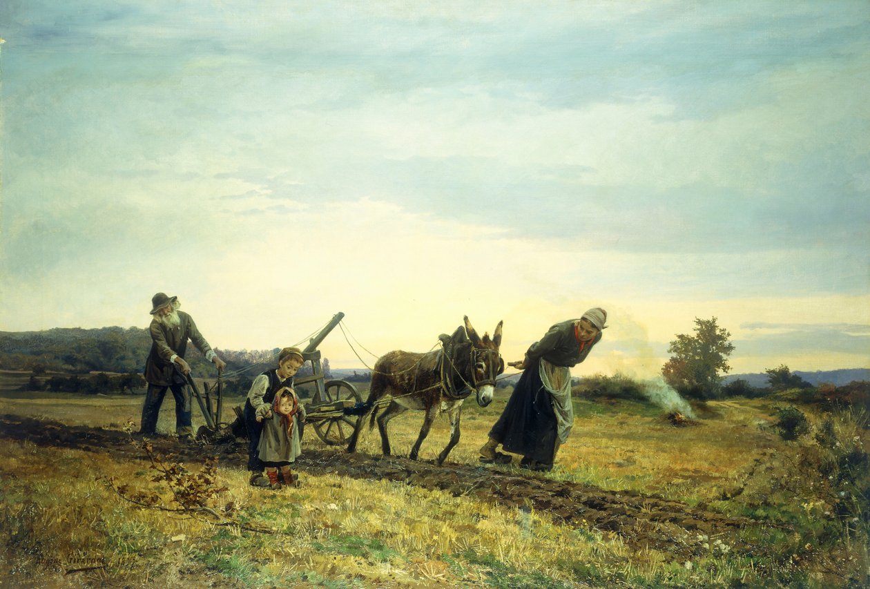 Felder pflügen von Eugene Alexis Girardet