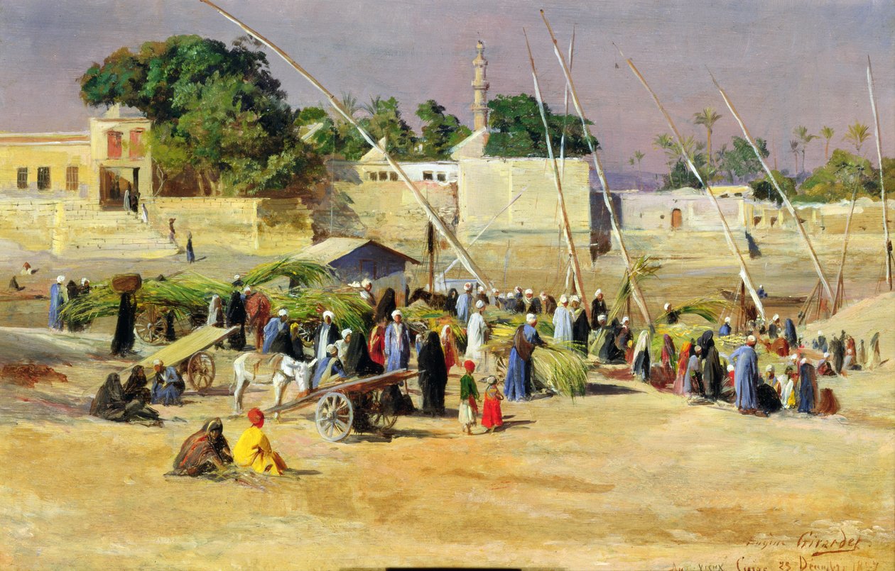 Schilfverkäufer am Nil von Eugene Alexis Girardet