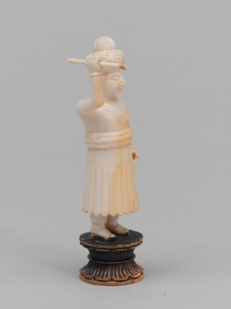 Schwarzer Bauer, Schachfigur, Indien von Eugene Antoine Samuel Lavieille